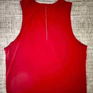Sleeveless Red Athletic Tank Shirt